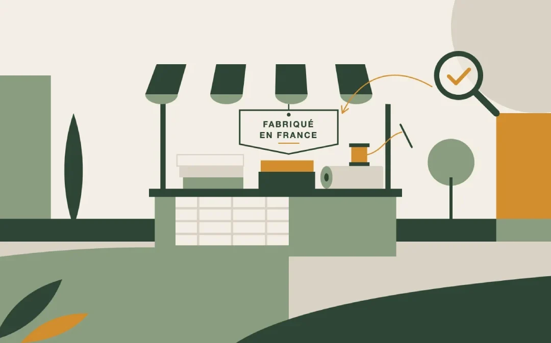 Marché plein air, mention fabriqué en France