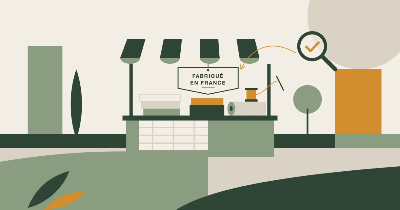 Marché plein air, mention fabriqué en France
